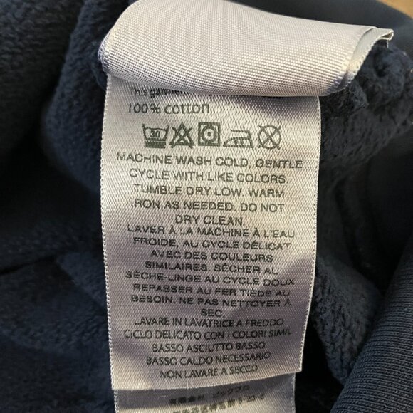 Les Tien Mens Sweatshirt Yacht Pullover Medium Blue Dip Dye Ombre Collar Preppy - Picture 10 of 10